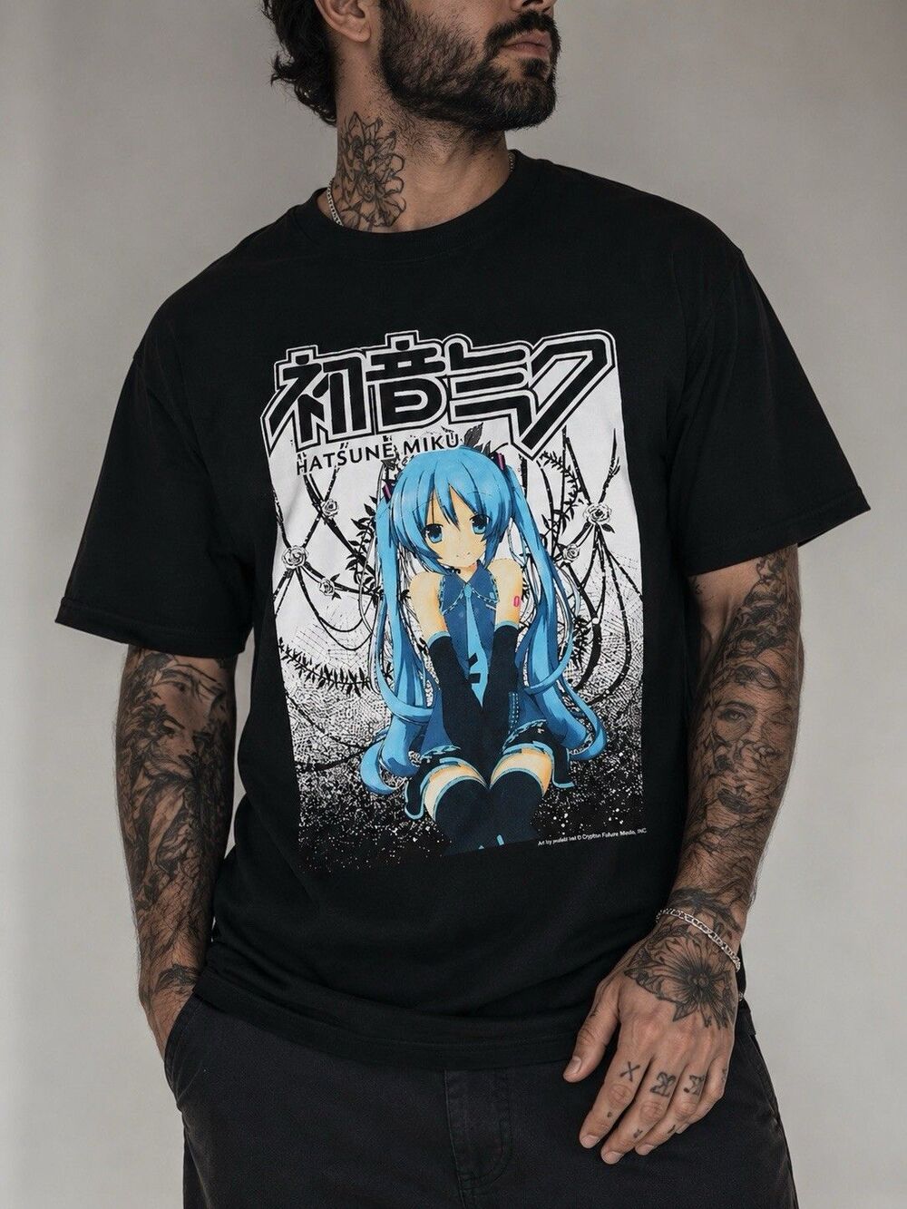 Hatsune Miku Anime T Shirt XL Black Vocaloid Manga Graphic Tee Zumiez